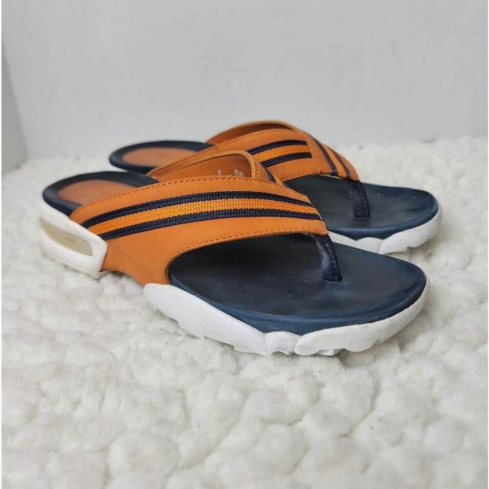 Cole Haan Women’s 6B Comfort Thong Sandals Orange Navy Cushioned Slide